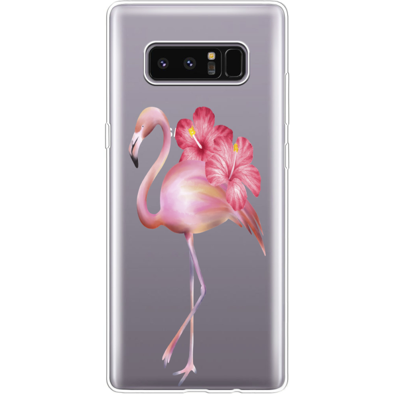 Прозрачный чехол Uprint Samsung N950F Galaxy Note 8 Floral Flamingo