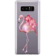 Прозрачный чехол Uprint Samsung N950F Galaxy Note 8 Floral Flamingo