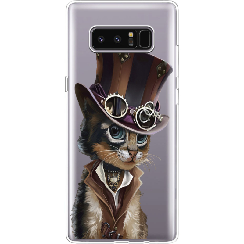 Прозрачный чехол Uprint Samsung N950F Galaxy Note 8 Steampunk Cat