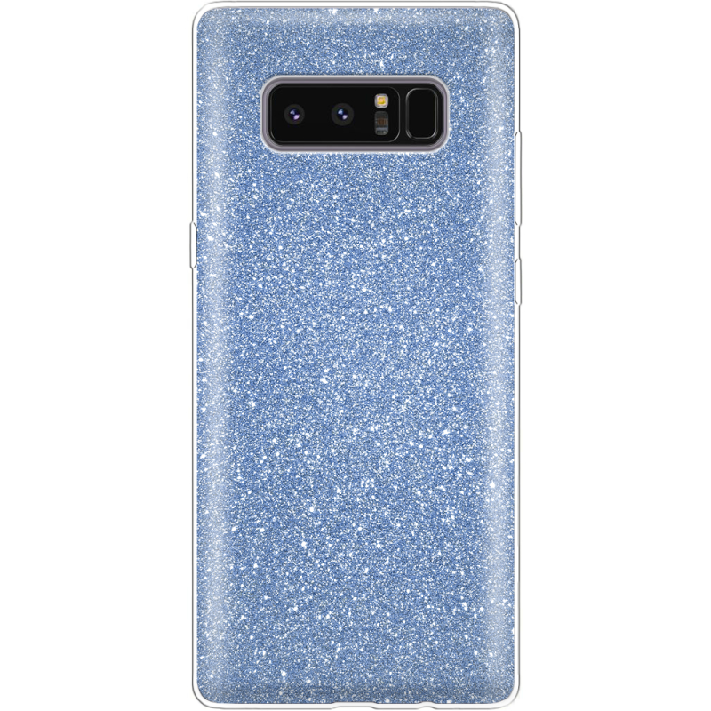 Чехол с блёстками Samsung N950F Galaxy Note 8 Голубой