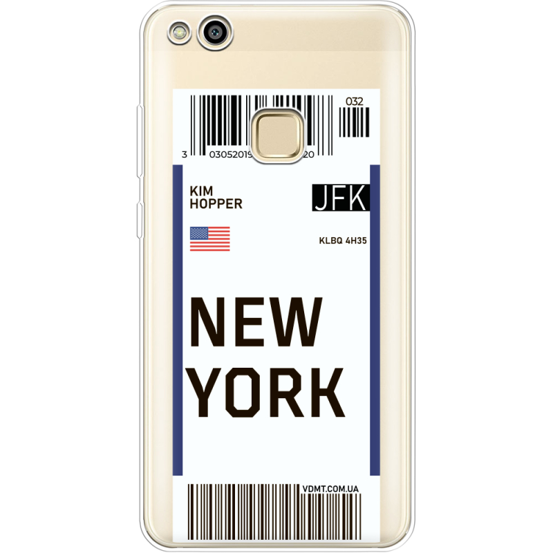 Прозрачный чехол Uprint Huawei P10 Lite Ticket New York