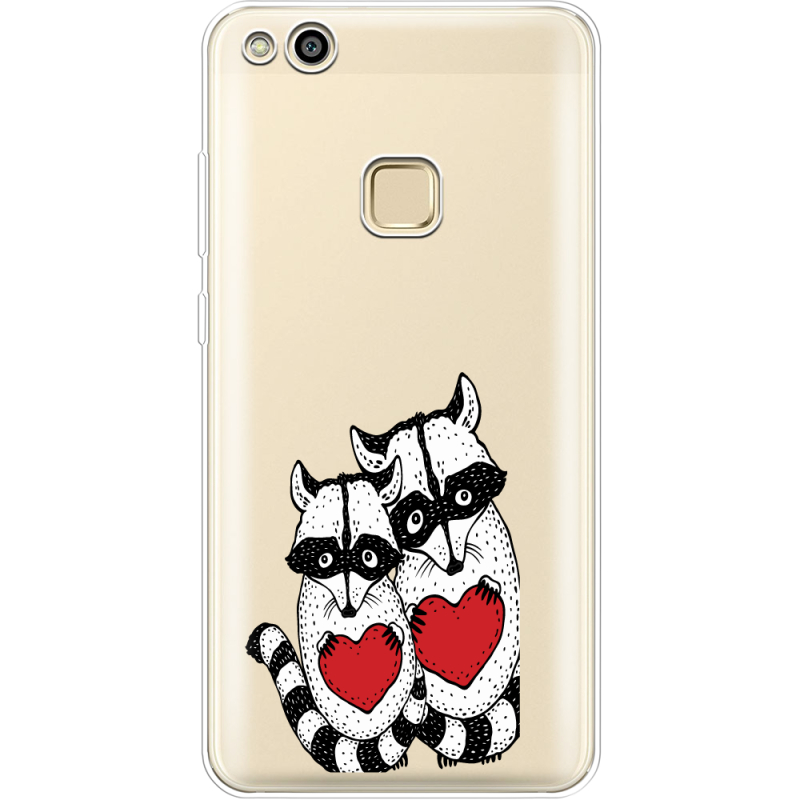 Прозрачный чехол Uprint Huawei P10 Lite Raccoons in love