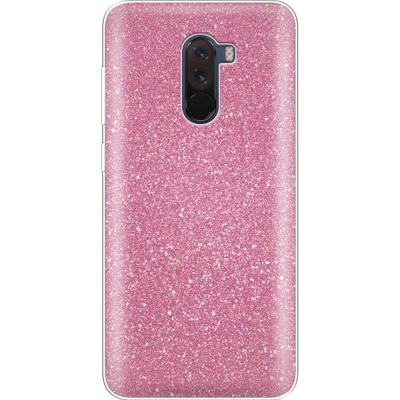 Чехол с блёстками Xiaomi Pocophone F1 Розовый