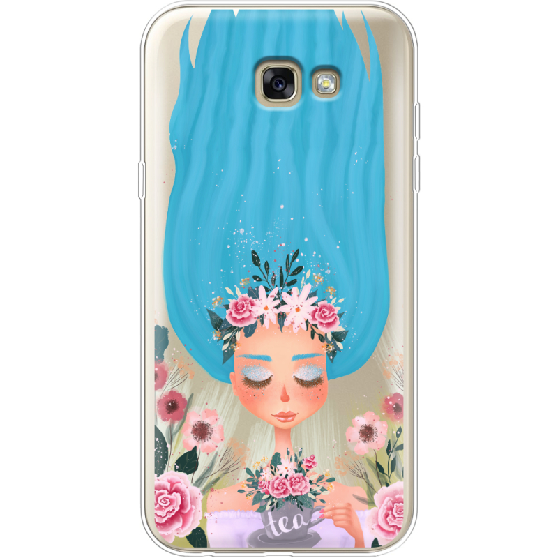 Прозрачный чехол Uprint Samsung A720 Galaxy A7 2017 Blue Hair