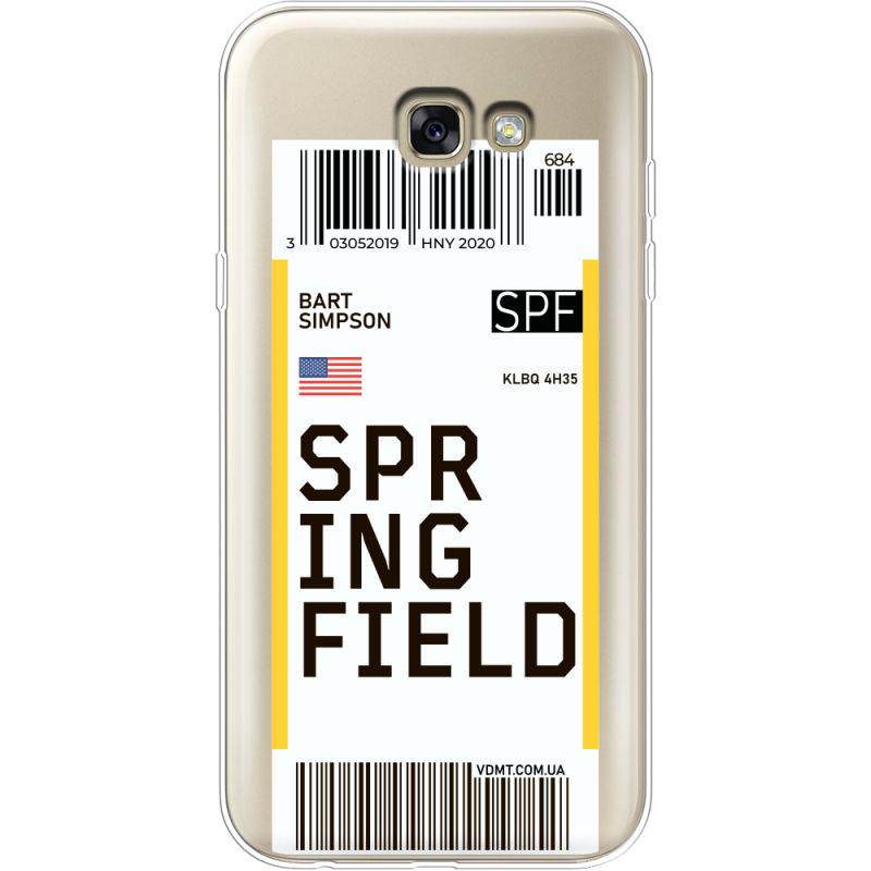 Прозрачный чехол Uprint Samsung A720 Galaxy A7 2017 Ticket Springfield