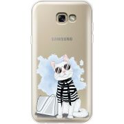 Прозрачный чехол Uprint Samsung A720 Galaxy A7 2017 Cat Style