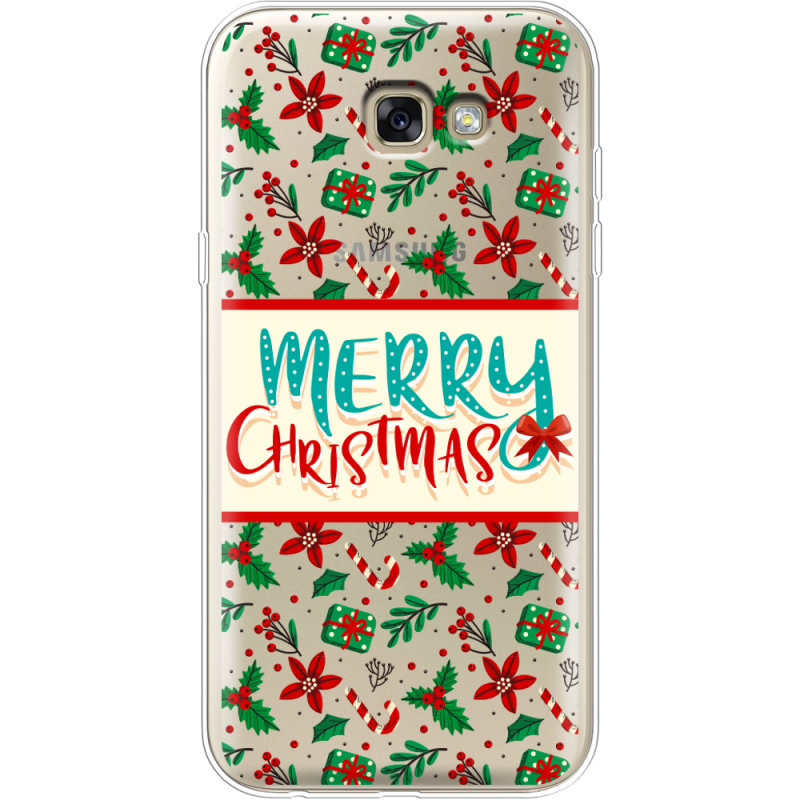 Прозрачный чехол Uprint Samsung A720 Galaxy A7 2017 Vintage Christmas Pattern