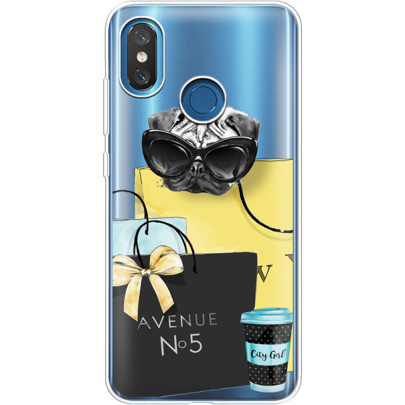 Прозрачный чехол Uprint Xiaomi Mi 8 Fashion Pug