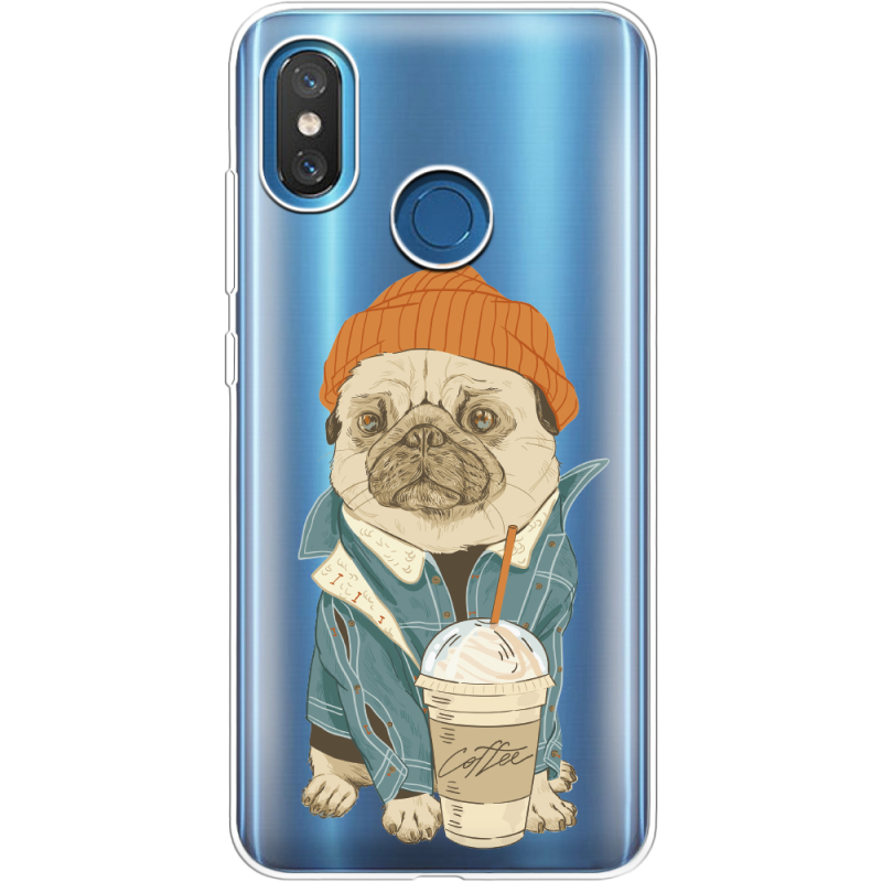 Прозрачный чехол Uprint Xiaomi Mi 8 Dog Coffeeman