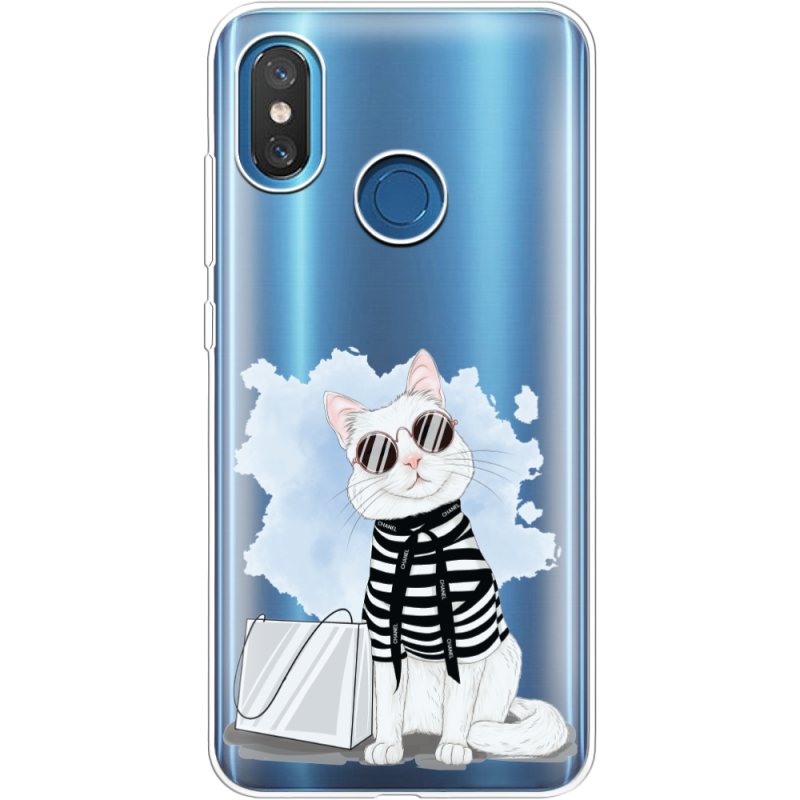 Прозрачный чехол Uprint Xiaomi Mi 8 Cat Style