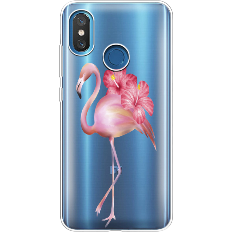 Прозрачный чехол Uprint Xiaomi Mi 8 Floral Flamingo
