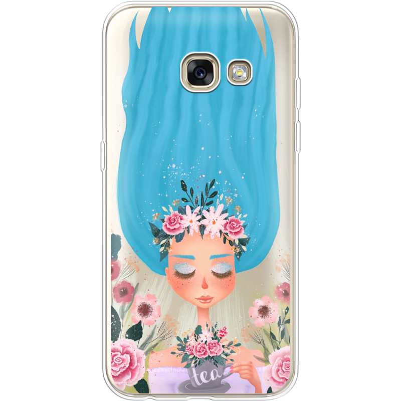 Прозрачный чехол Uprint Samsung A320 Galaxy A3 2017 Blue Hair