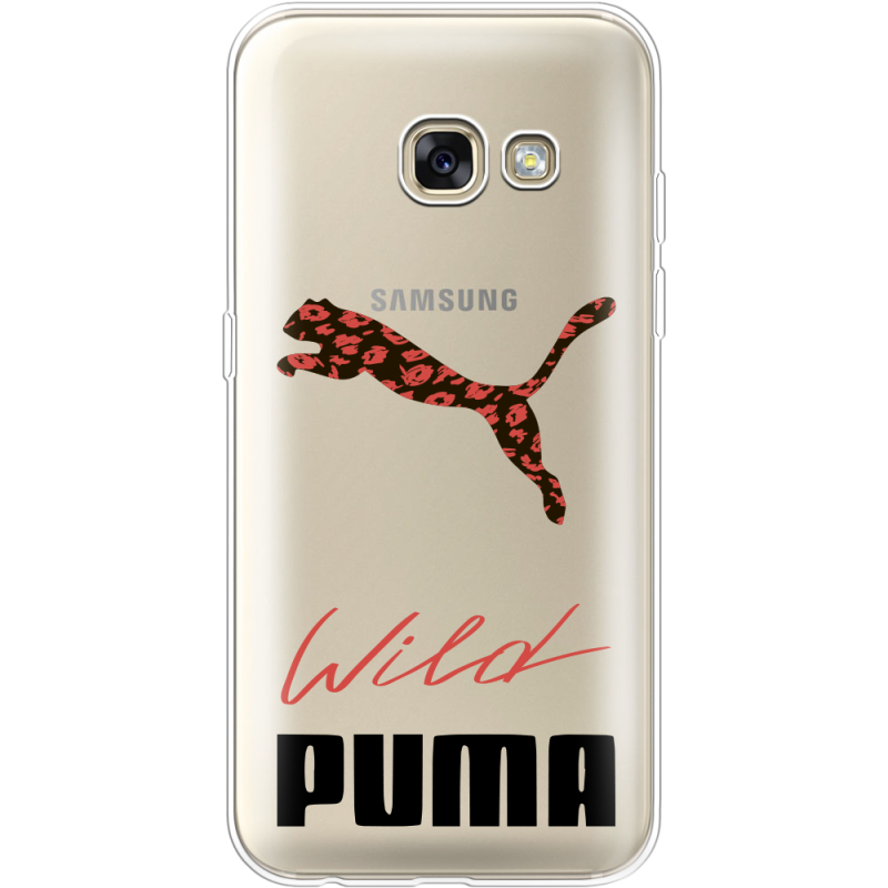 Прозрачный чехол Uprint Samsung A320 Galaxy A3 2017 Wild Cat