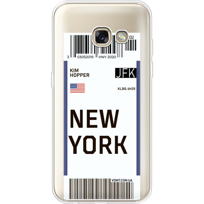 Прозрачный чехол Uprint Samsung A320 Galaxy A3 2017 Ticket New York