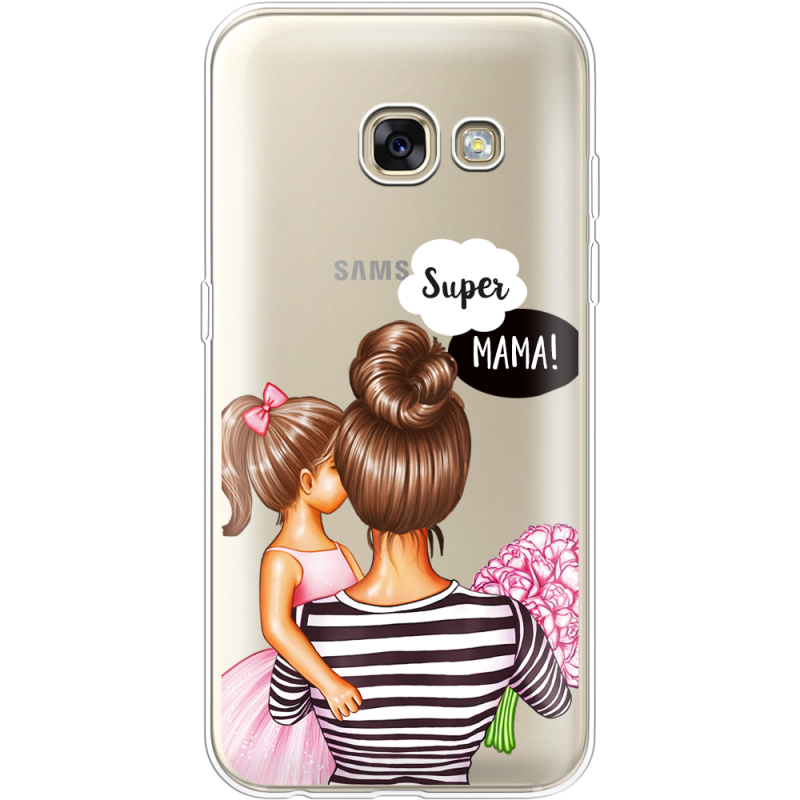 Прозрачный чехол Uprint Samsung A320 Galaxy A3 2017 Super Mama and Daughter