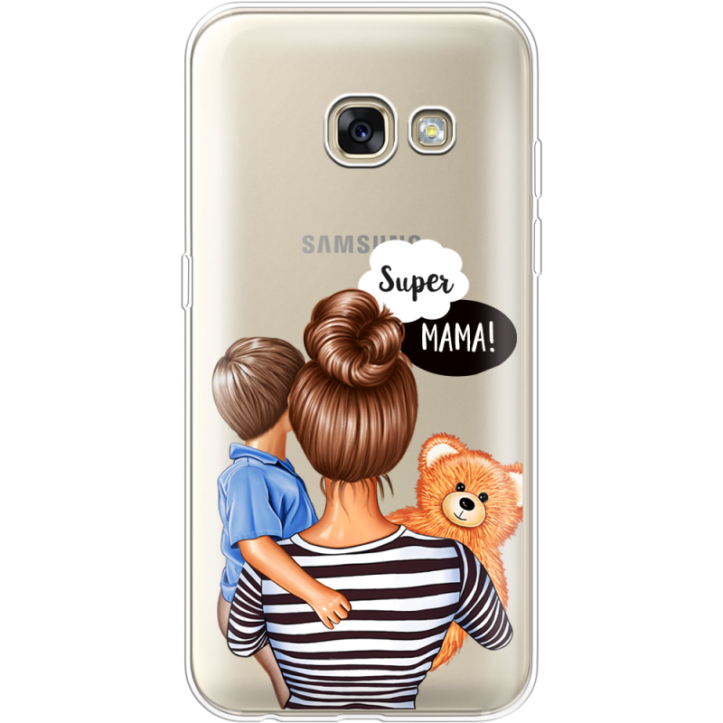 Прозрачный чехол Uprint Samsung A320 Galaxy A3 2017 Super Mama and Son