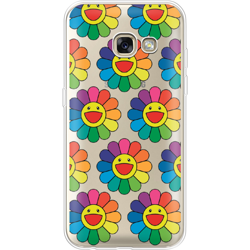 Прозрачный чехол Uprint Samsung A320 Galaxy A3 2017 Hippie Flowers