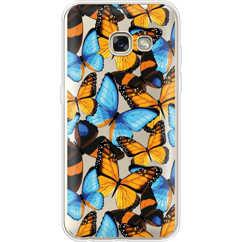 Прозрачный чехол Uprint Samsung A320 Galaxy A3 2017 Butterfly Morpho