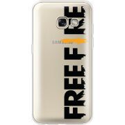 Прозрачный чехол Uprint Samsung A320 Galaxy A3 2017 Free Fire Black Logo