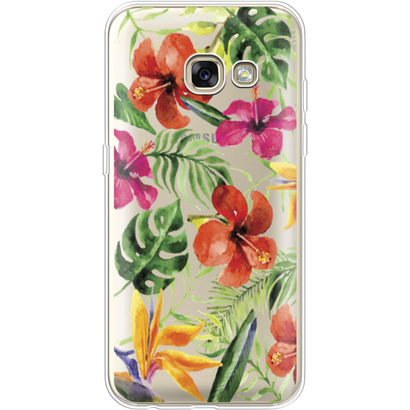 Прозрачный чехол Uprint Samsung A320 Galaxy A3 2017 Tropical Flowers