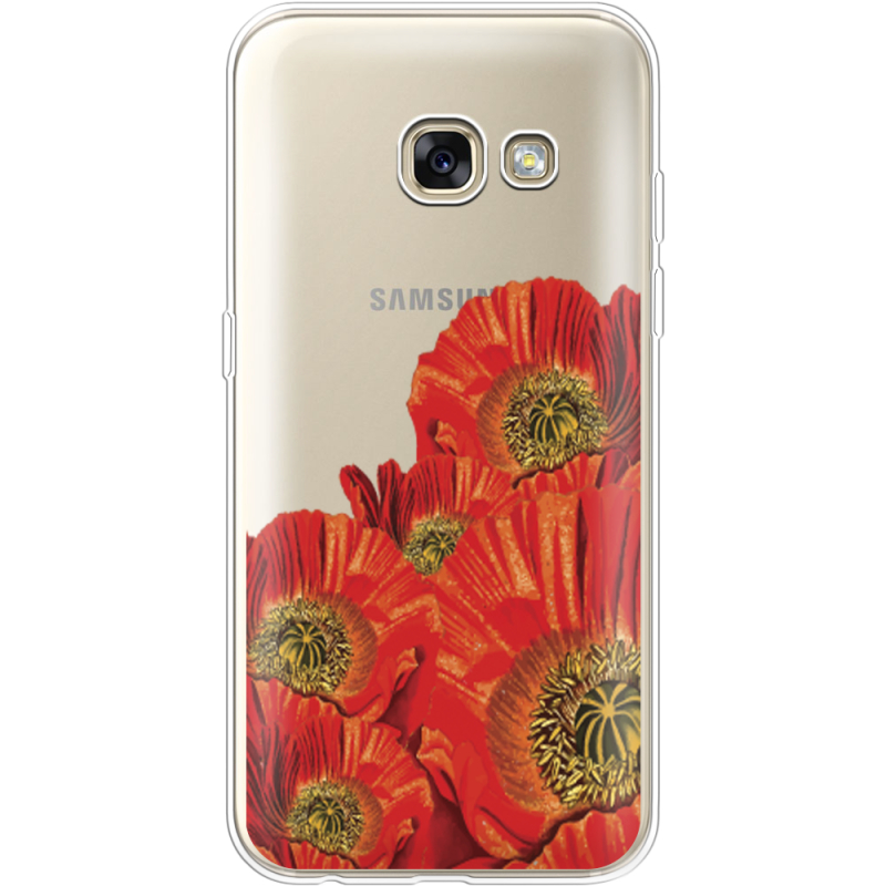 Прозрачный чехол Uprint Samsung A320 Galaxy A3 2017 Red Poppies