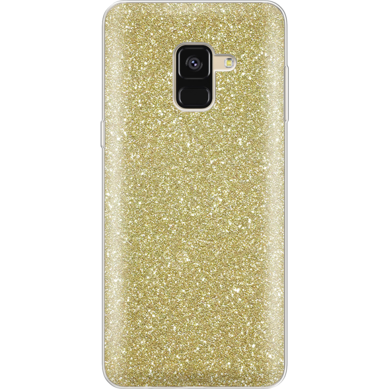 Чехол с блёстками Samsung A530 Galaxy A8 (2018) Золото
