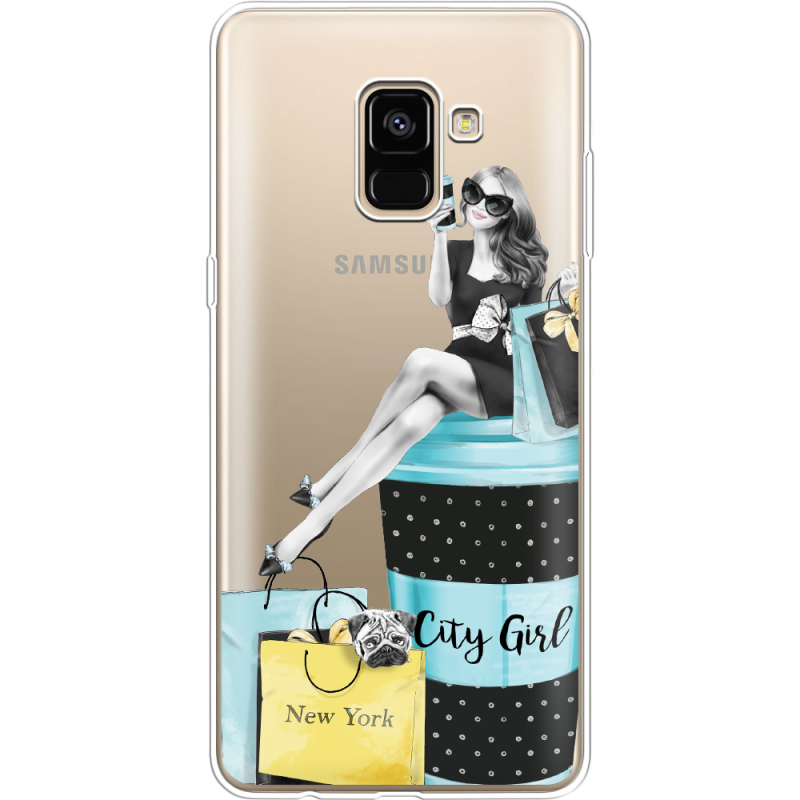 Прозрачный чехол Uprint Samsung A730 Galaxy A8 Plus (2018) City Girl