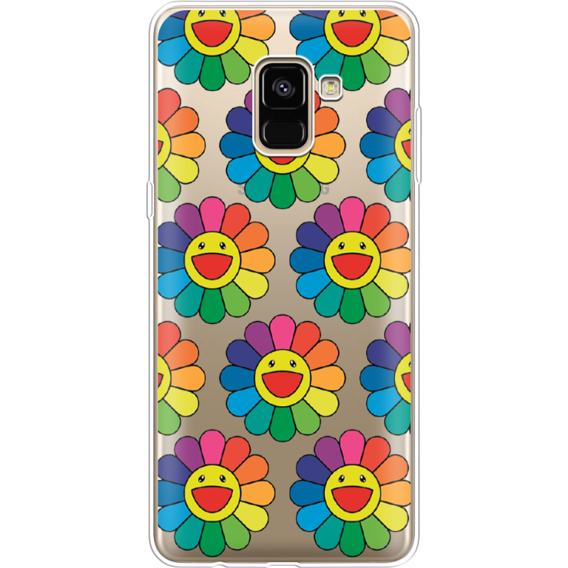 Прозрачный чехол Uprint Samsung A730 Galaxy A8 Plus (2018) Hippie Flowers