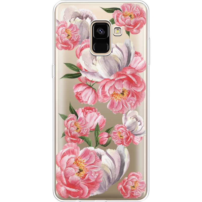 Прозрачный чехол Uprint Samsung A730 Galaxy A8 Plus (2018) Peony Watercolor Style