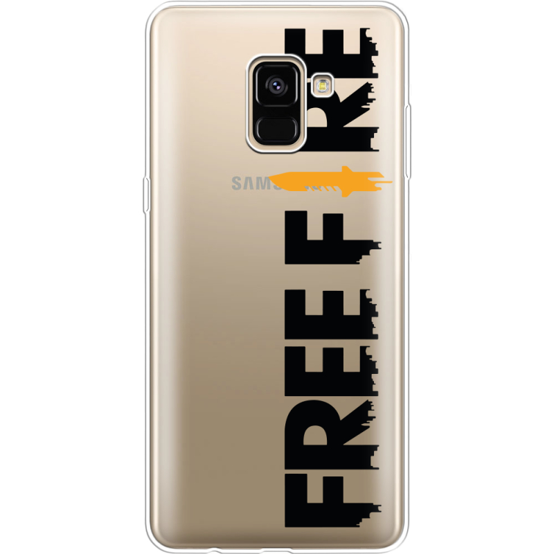 Прозрачный чехол Uprint Samsung A730 Galaxy A8 Plus (2018) Free Fire Black Logo