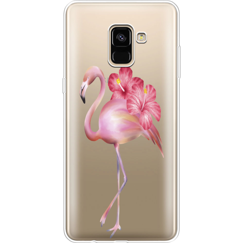 Прозрачный чехол Uprint Samsung A730 Galaxy A8 Plus (2018) Floral Flamingo
