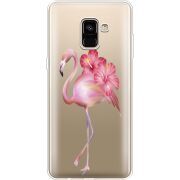 Прозрачный чехол Uprint Samsung A730 Galaxy A8 Plus (2018) Floral Flamingo