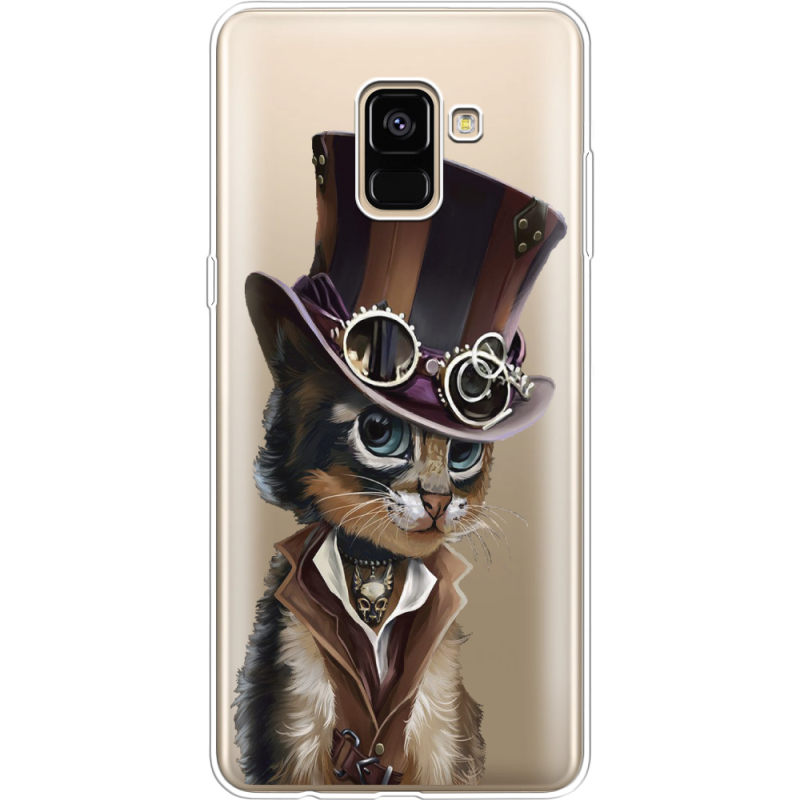 Прозрачный чехол Uprint Samsung A730 Galaxy A8 Plus (2018) Steampunk Cat