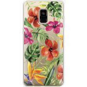 Прозрачный чехол Uprint Samsung A730 Galaxy A8 Plus (2018) Tropical Flowers