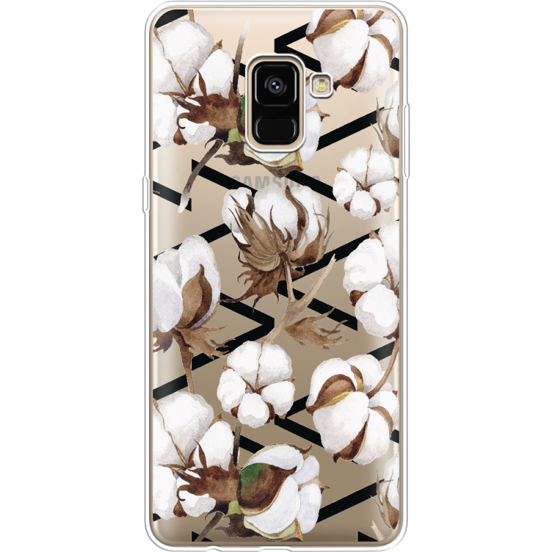 Прозрачный чехол Uprint Samsung A730 Galaxy A8 Plus (2018) Cotton flowers