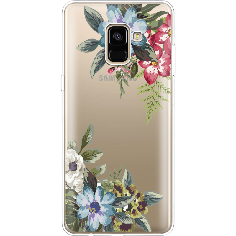 Прозрачный чехол Uprint Samsung A730 Galaxy A8 Plus (2018) Floral