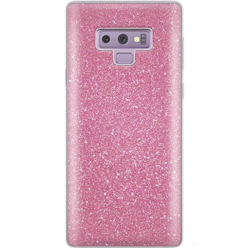 Чехол с блёстками Samsung N960 Galaxy Note 9 Розовый
