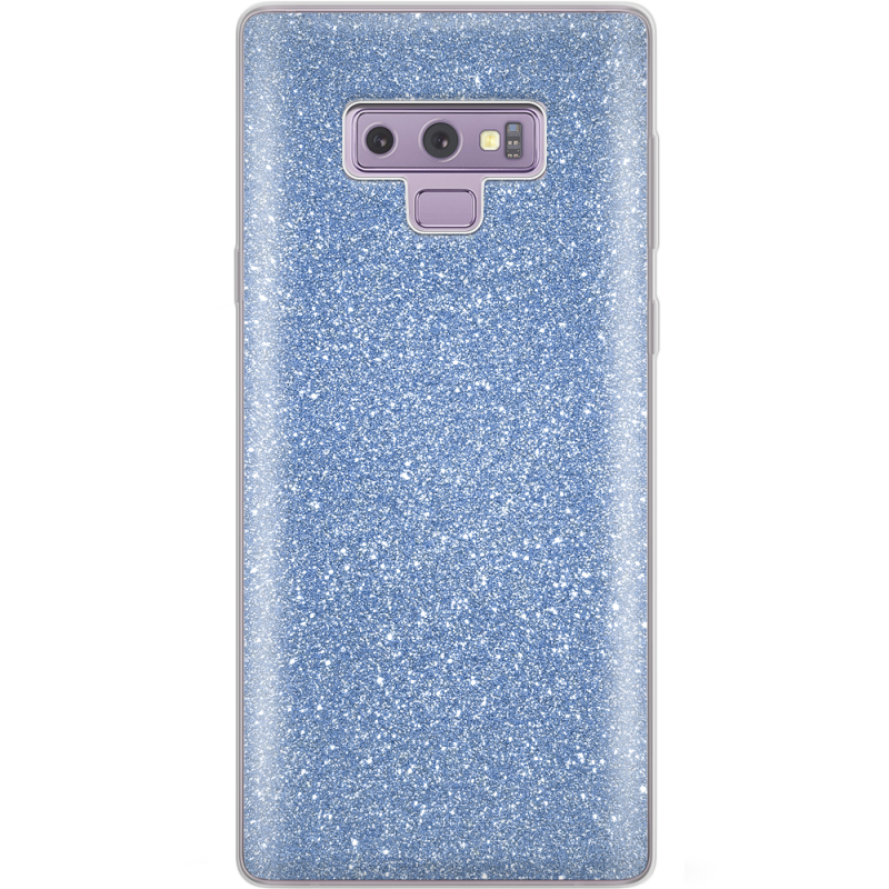 Чехол с блёстками Samsung N960 Galaxy Note 9 Голубой