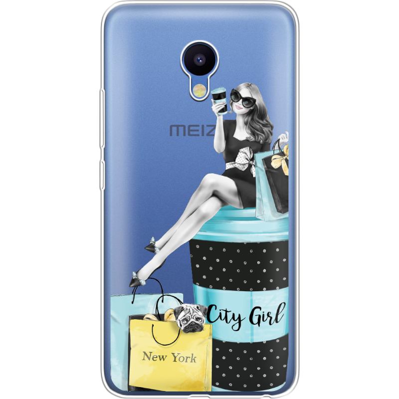 Прозрачный чехол Uprint Meizu M5 City Girl