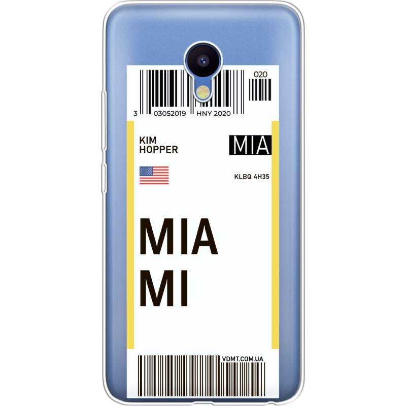 Прозрачный чехол Uprint Meizu M5 Ticket Miami