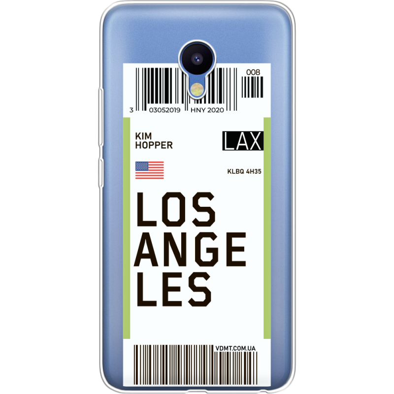 Прозрачный чехол Uprint Meizu M5 Ticket Los Angeles