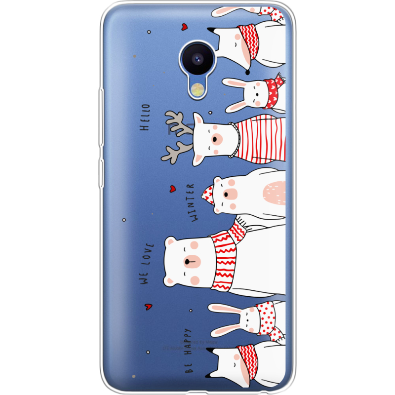 Прозрачный чехол Uprint Meizu M5 The Friendly Beasts