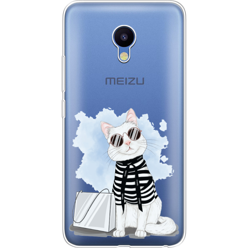 Прозрачный чехол Uprint Meizu M5 Cat Style