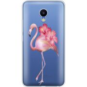 Прозрачный чехол Uprint Meizu M5 Floral Flamingo