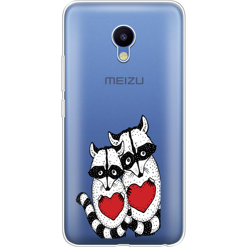 Прозрачный чехол Uprint Meizu M5 Raccoons in love