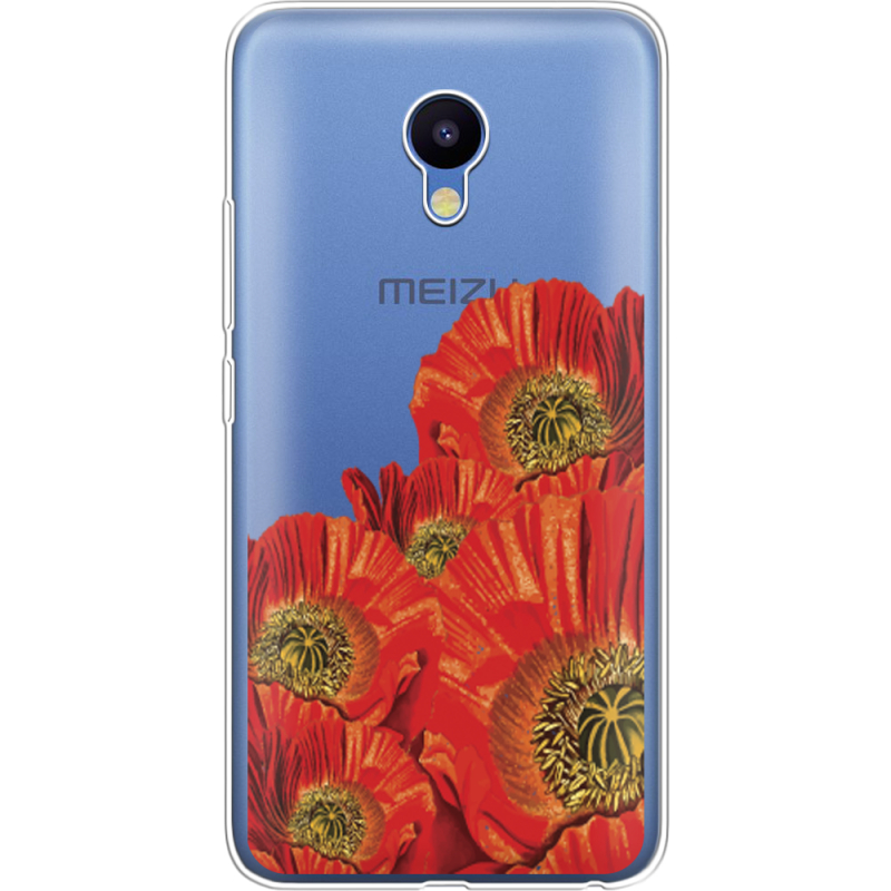 Прозрачный чехол Uprint Meizu M5 Red Poppies