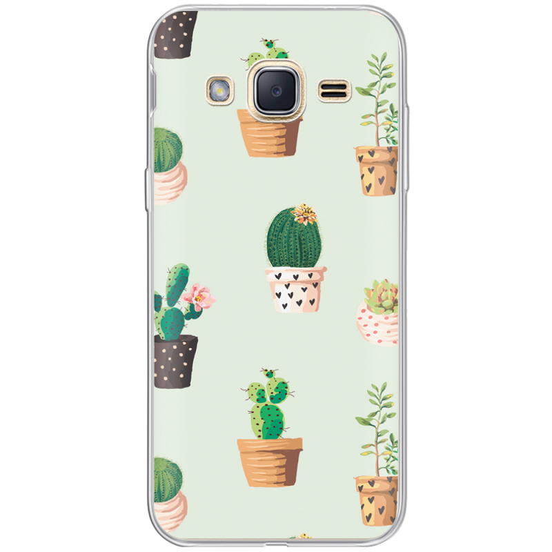 Чехол Uprint Samsung J200H Galaxy J2 L-green Cacti