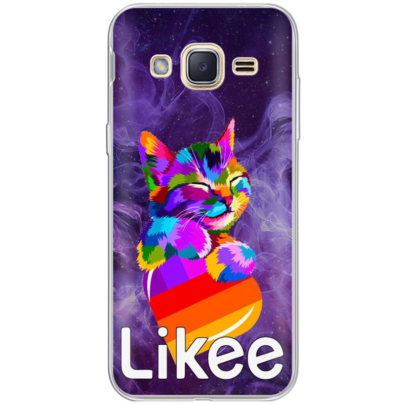 Чехол Uprint Samsung J200H Galaxy J2 Likee Cat