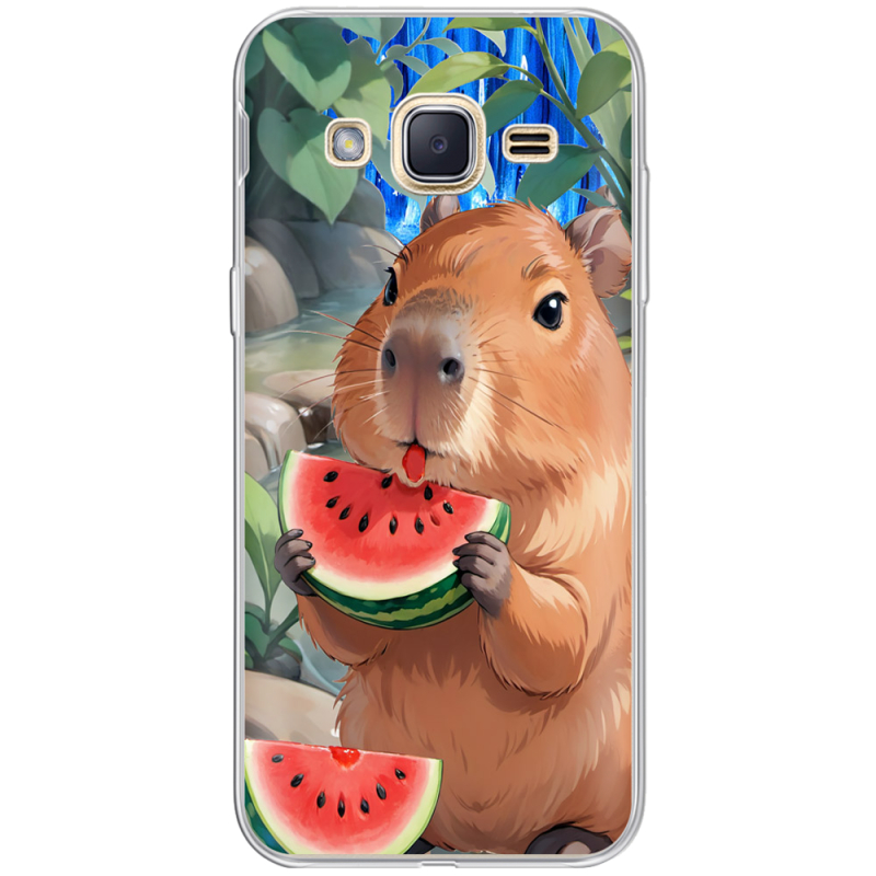 Чехол Uprint Samsung J200H Galaxy J2 Капібара з кавуном