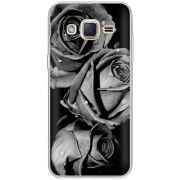 Чехол Uprint Samsung J200H Galaxy J2 Black and White Roses
